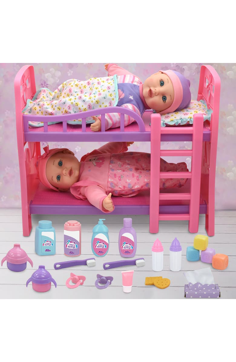 Little Darlings 12" Twin Dolls Bedtime Fun Set 29Pc, Alternate, color, Multicolored