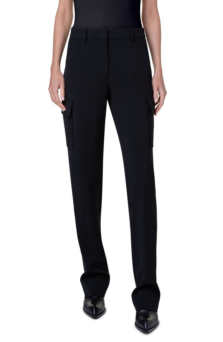 Akris Mel Stretch Wool Cargo Pants, Main, color, 