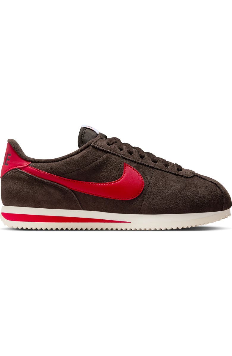 Nike Cortez Suede Sneaker, Alternate, color, Velvet Brown/ Red/ Sail