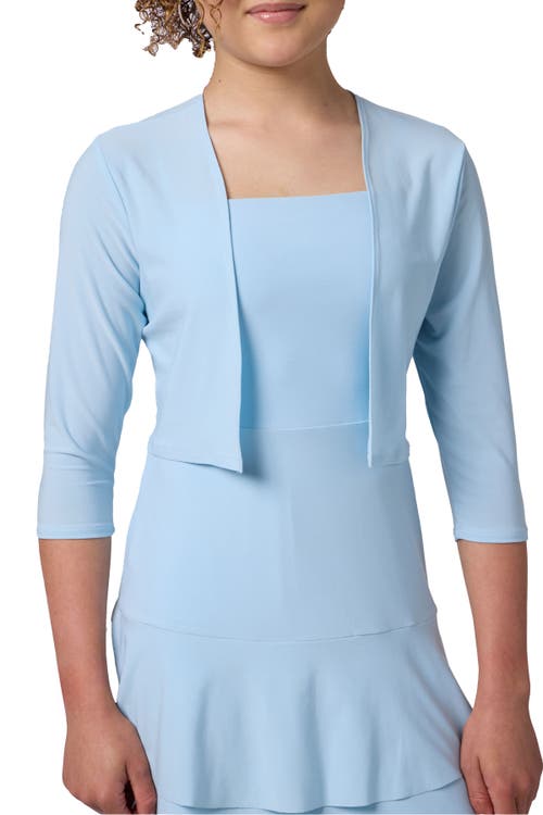 Un Deux Trois Cropped Bolero Jacket In Blue
