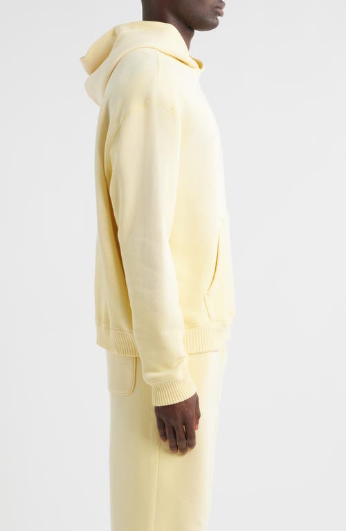 Elwood Core Oversize Organic Cotton Brushed Terry Hoodie In Yellow
