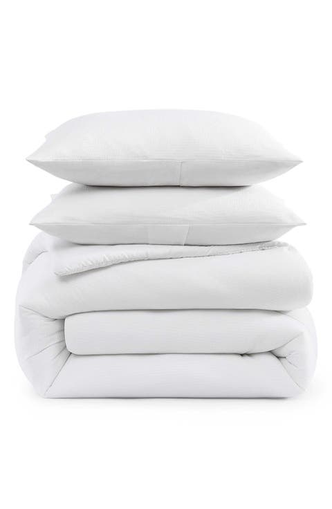 Seersucker Solid Comforter Set
