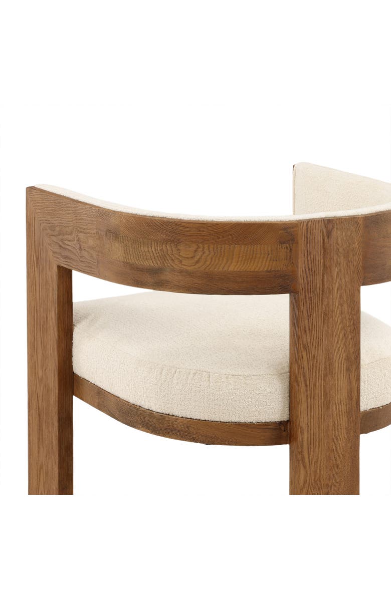 Dovetail Furniture Nolan Chenille Upholstered Dining Chair with Ash Wood Frame, Alternate, color, Cream