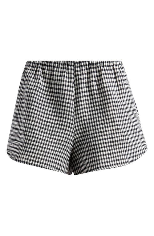 Reformation Tiffie Check Linen Shorts In Remy Check
