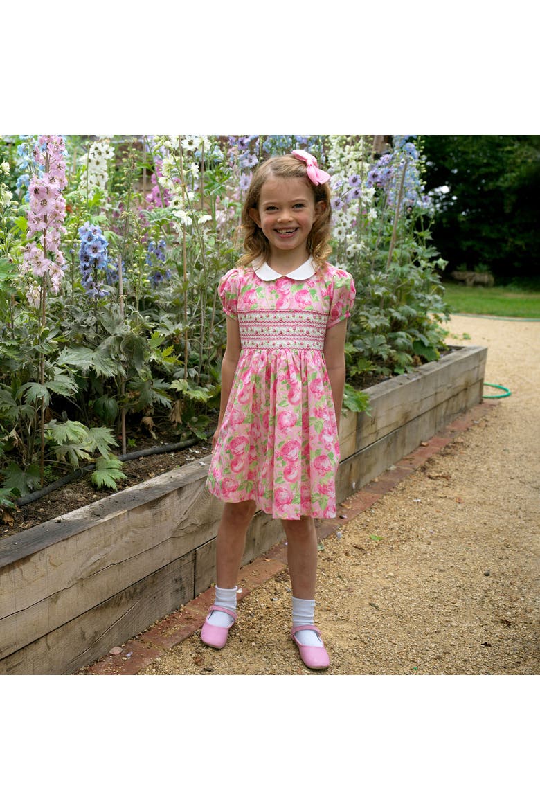 Classic Rose Smocked Dress, Alternate, color, Pink