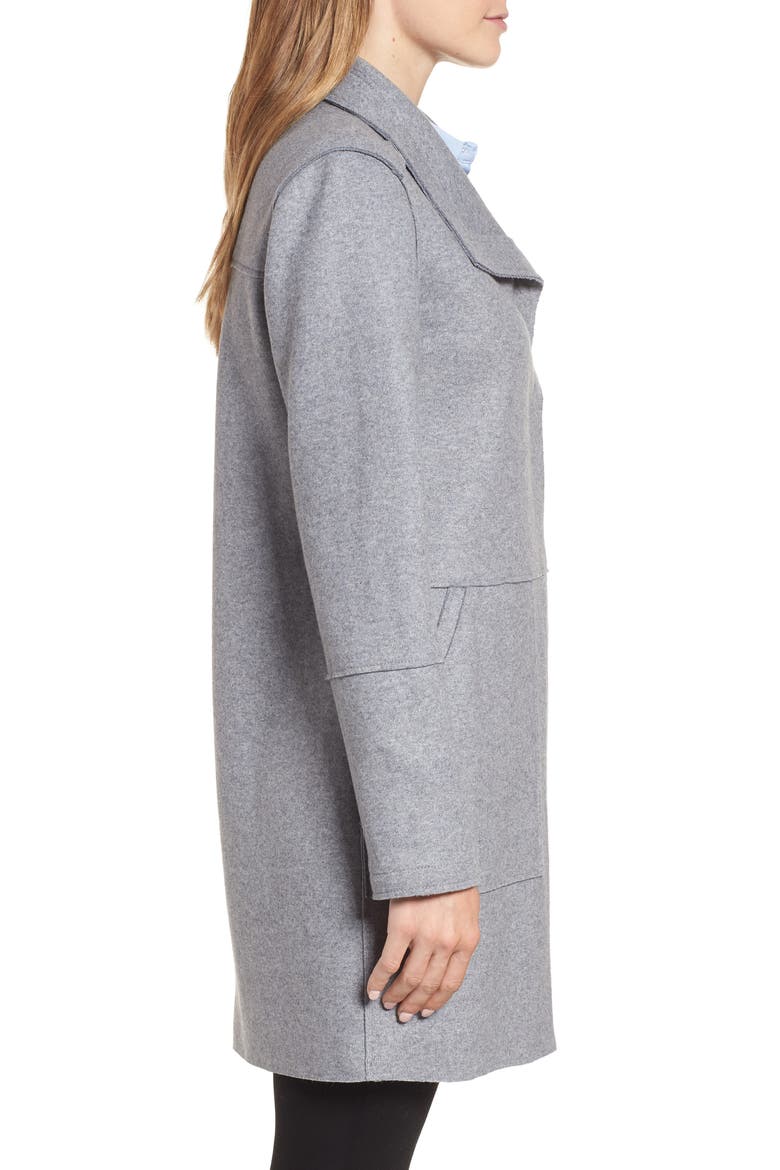Envelope Collar Wool Blend Knit Coat, Alternate, color, LIGHT GREY