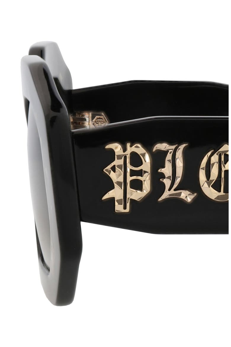 55mm Geometric Sunglasses, Alternate, color, BLACK BLACK GREEN
