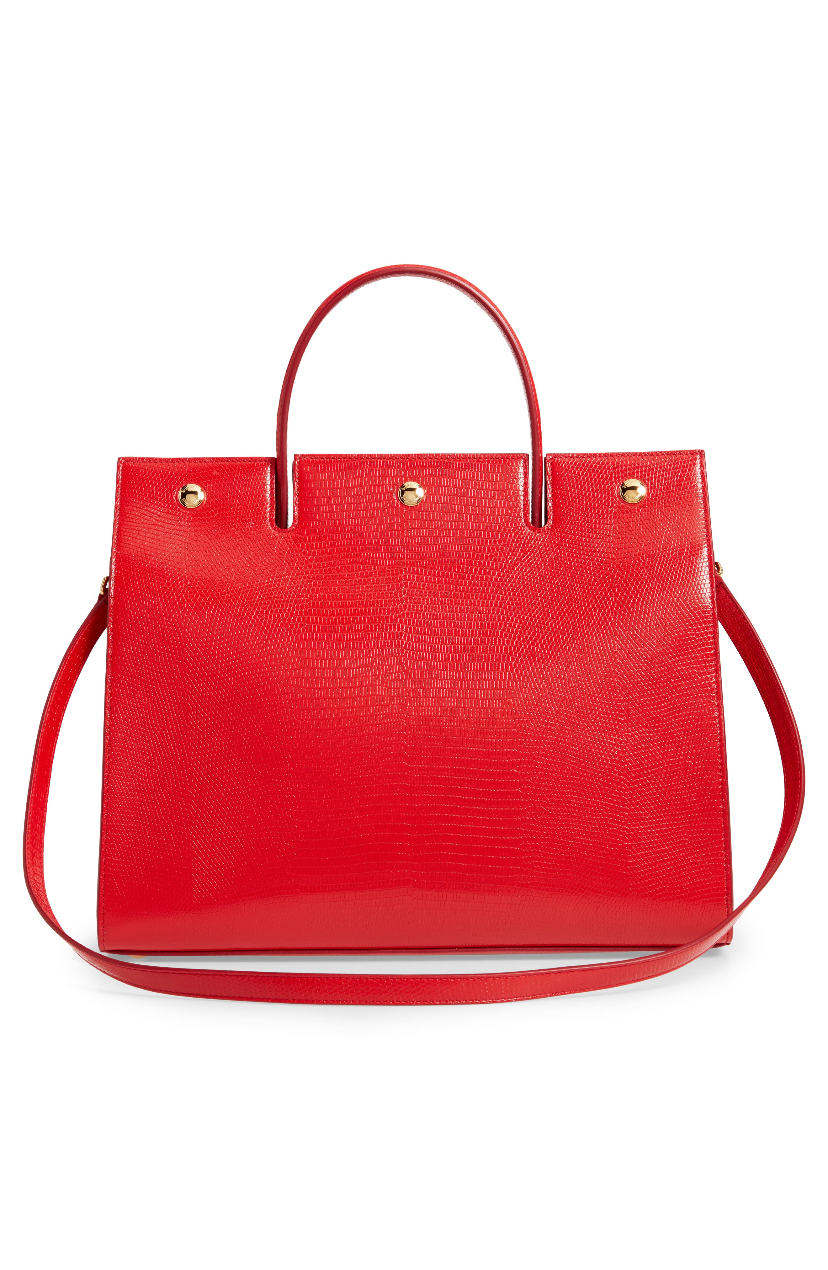 Burberry Medium Title Lizard Embossed Leather Bag, Alternate, color, 