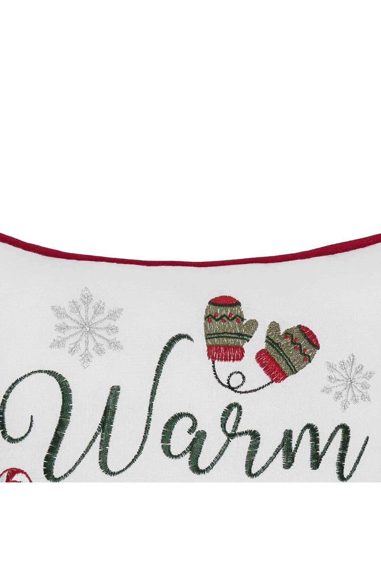 C&F Home Warm and Cozy Cocoa Mug Christmas Pillow, 10" x 10", Alternate, color, Red