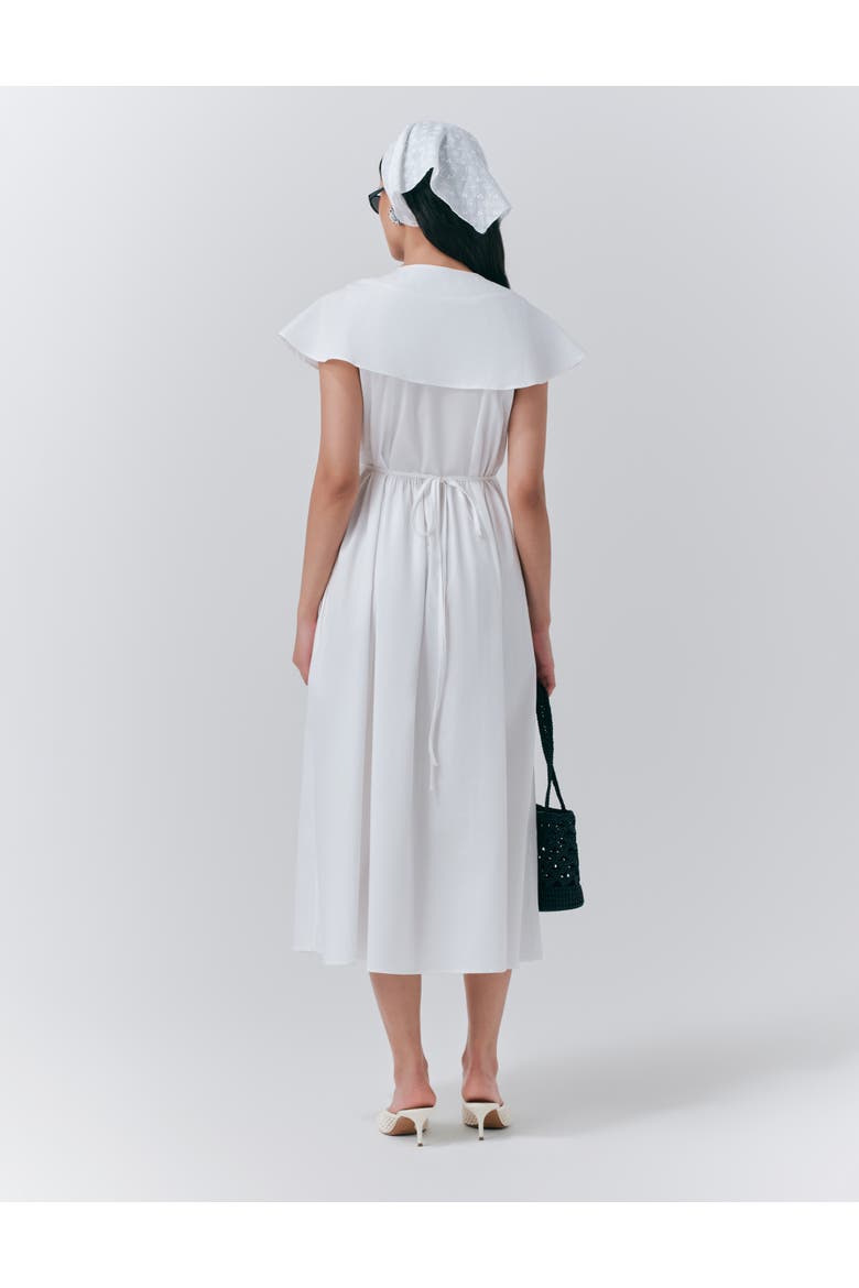 Eloise V-Neck Cotton Midi Dress, Alternate, color, White