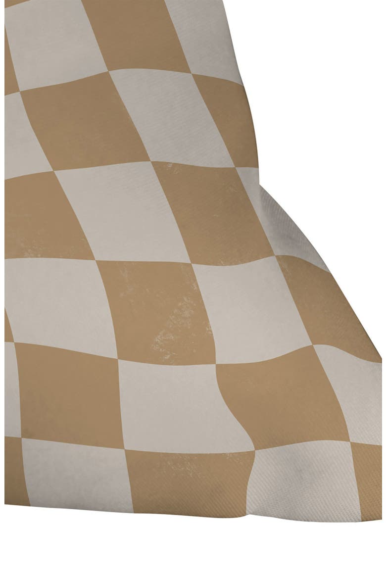 Warped Checkerboard Accent Pillow, Alternate, color, BROWN