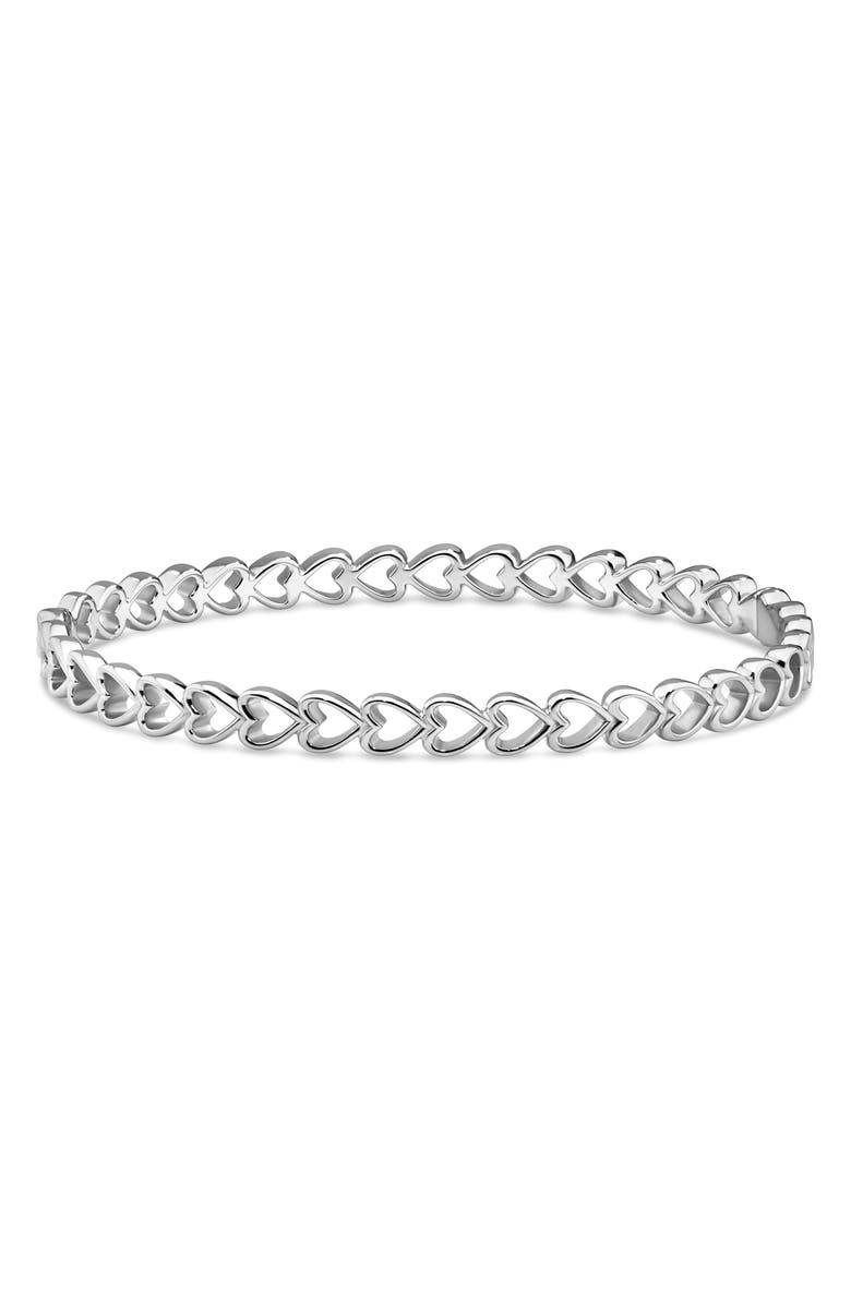 DEVATA Open Heart Bangle Bracelet, Main, color, Silver