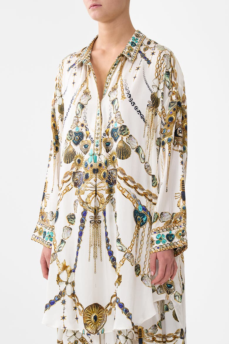 Relaxed High Low Shirt Dress, Alternate, color, Chain Gang