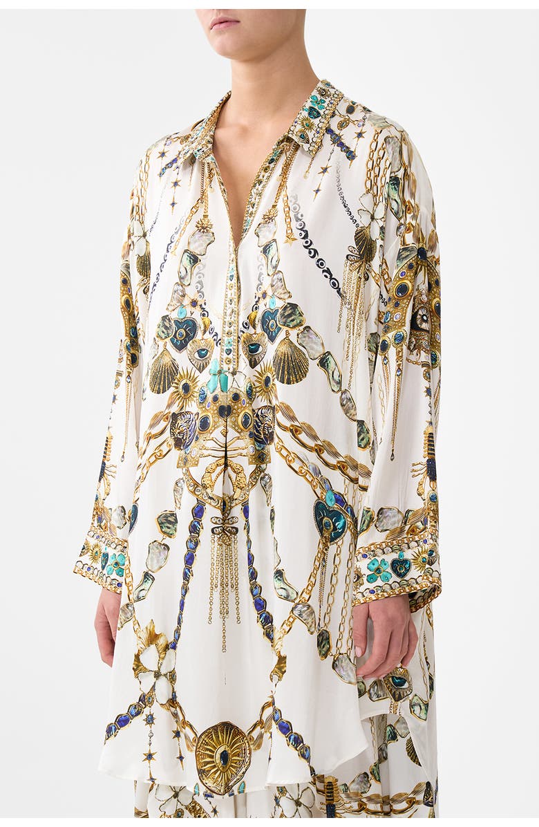 Camilla Relaxed High Low Shirt Dress, Alternate, color, Chain Gang