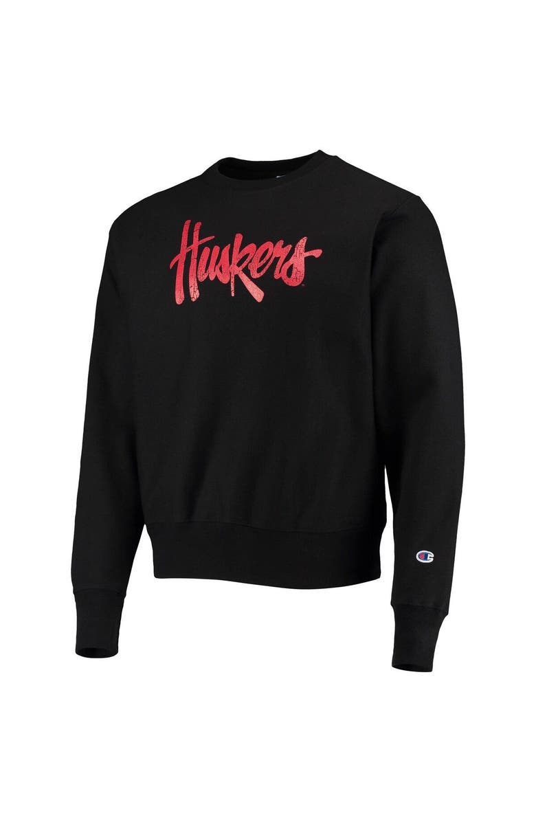 Champion Men's Champion Black Nebraska Huskers Vault Logo Reverse Weave Pullover Sweatshirt, Alternate, color, 