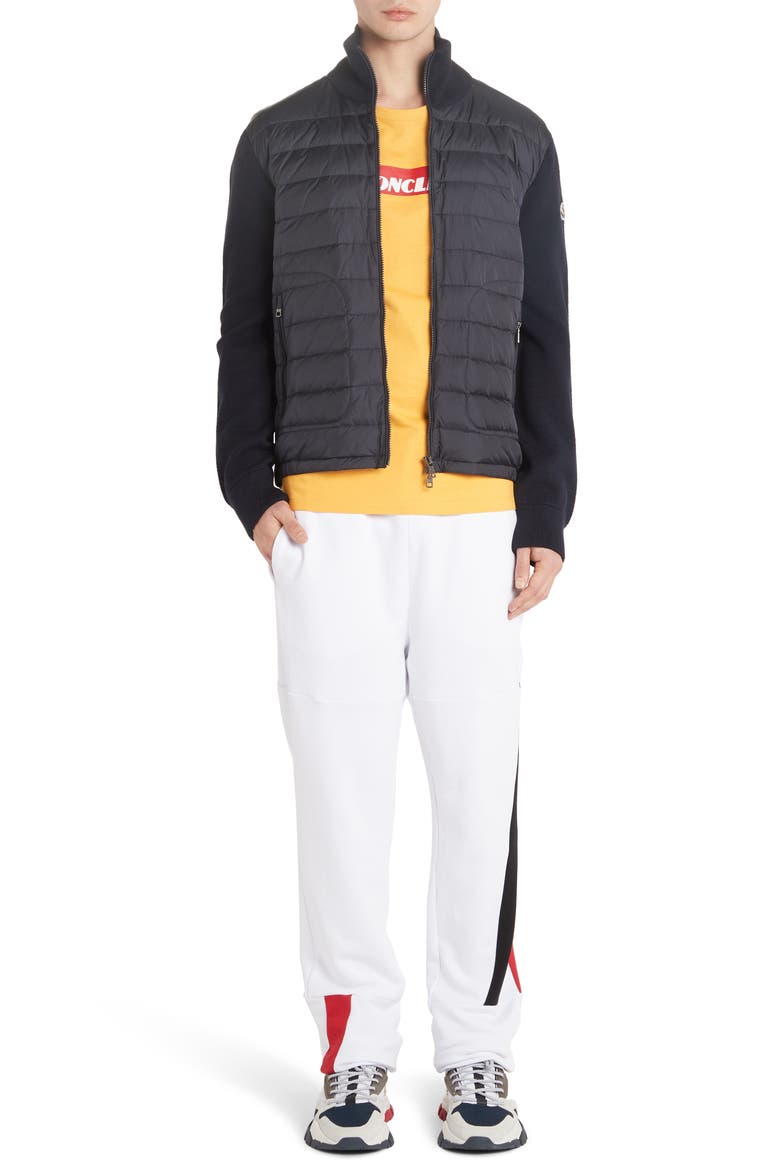 Mixed Media Down Jacket, Alternate, color, NAVY