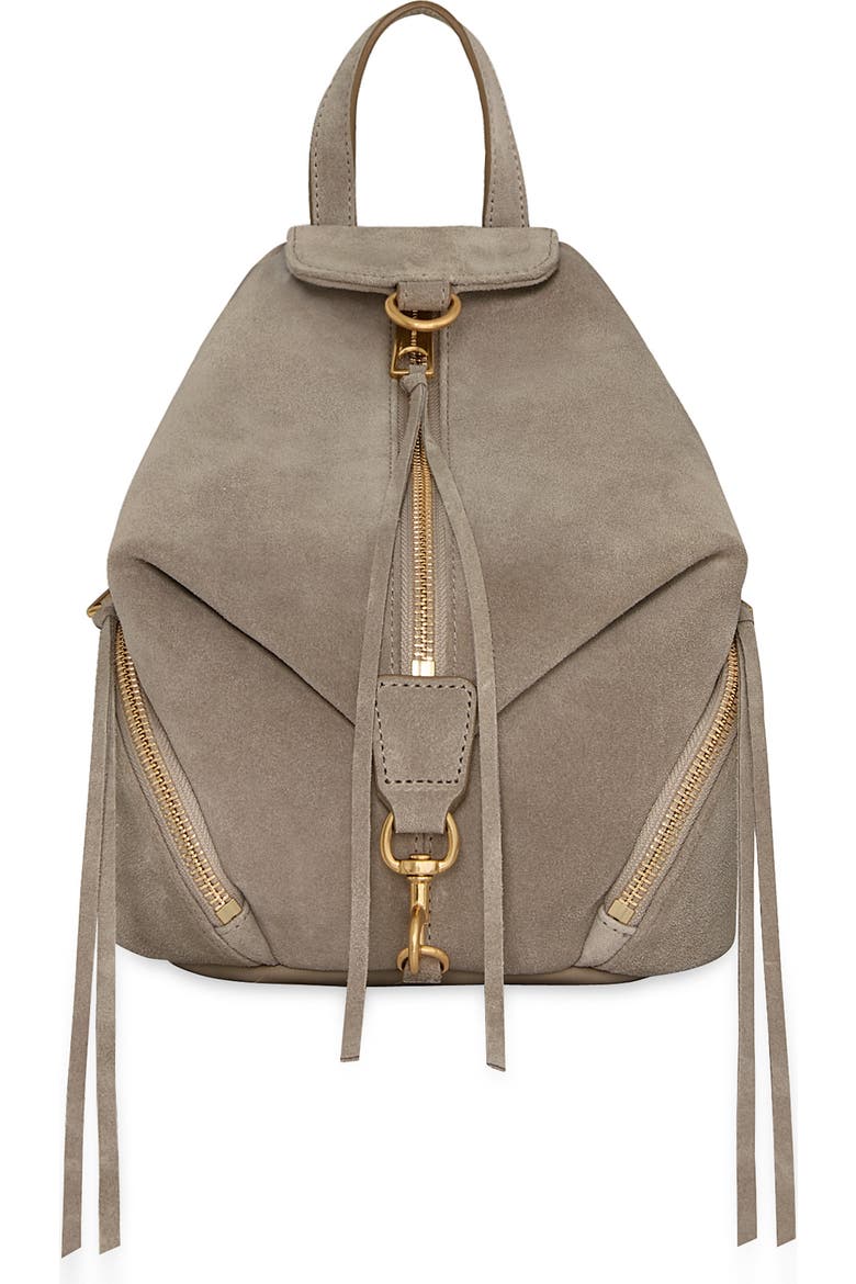 brooke suede leather backpack Mosna New York Convenient features include stowable shoulder straps Brooke Studded Leather Bag |