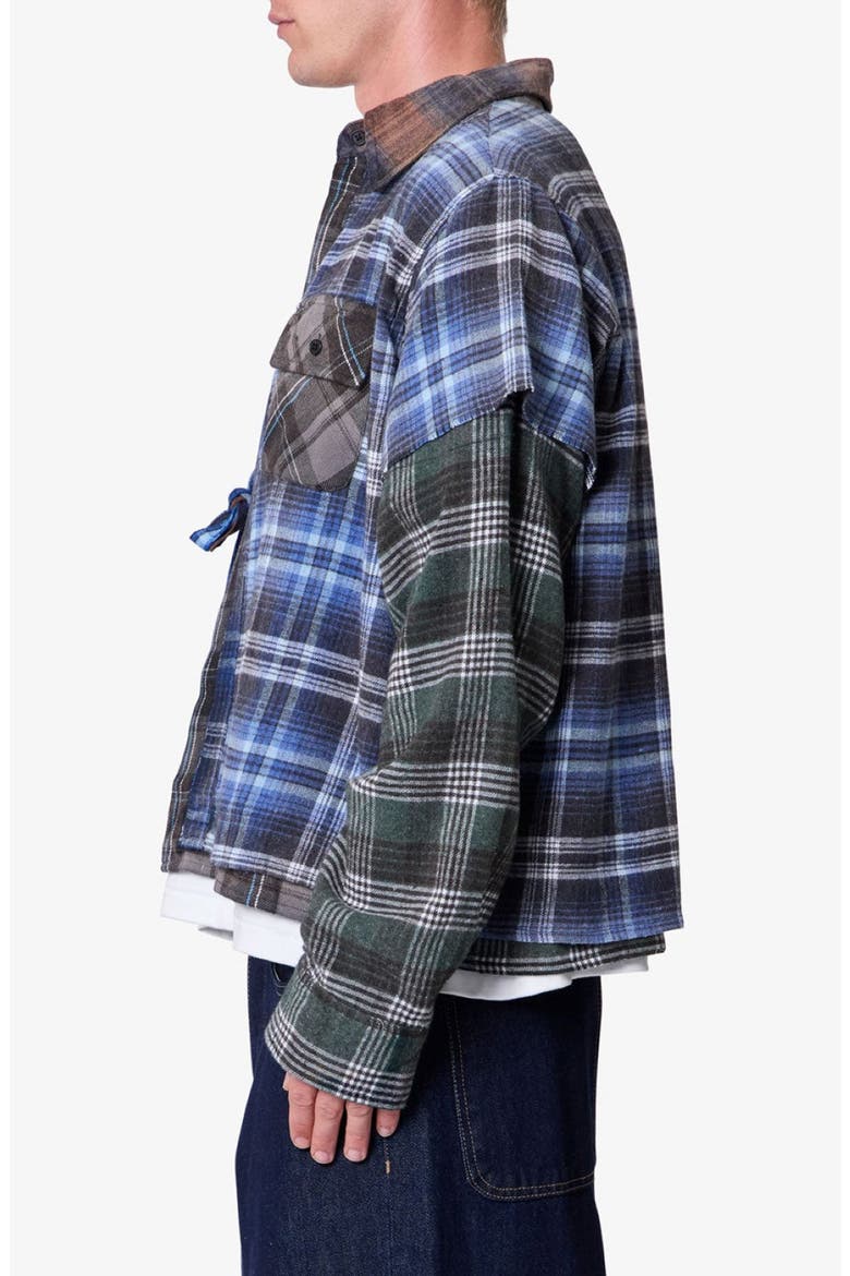 Knot the Mix Tie Front Flannel Shirt, Alternate, color, GREY MULTI
