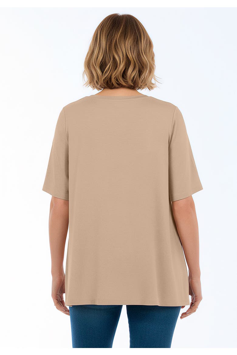 Stretch Knit V-Neck Swing Tunic, Alternate, color, NEW KHAKI