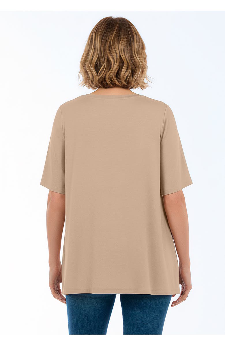 Jessica London Stretch Knit V-Neck Swing Tunic, Alternate, color, New Khaki