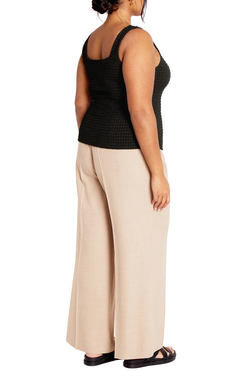 City Chic Lora Textured Square Neck Top, Alternate, color, Black