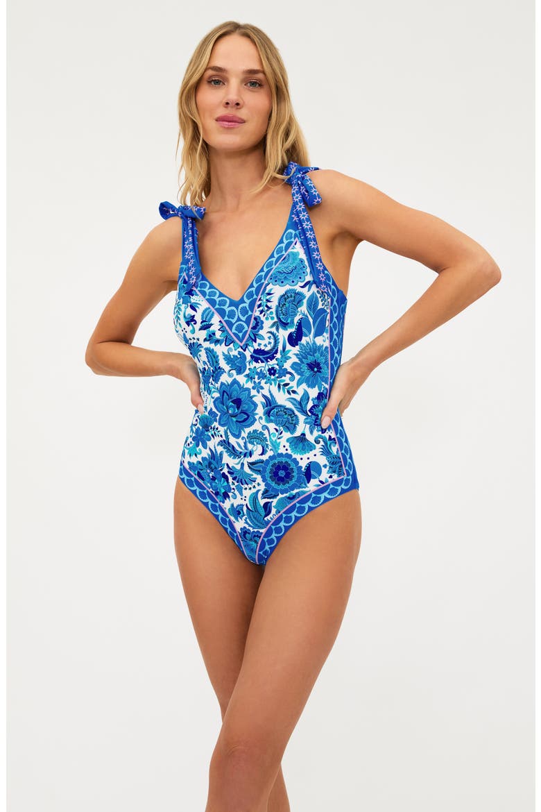 Akira Placement Print One-Piece Swimsuit, Alternate, color, ROYAL RIVIERA