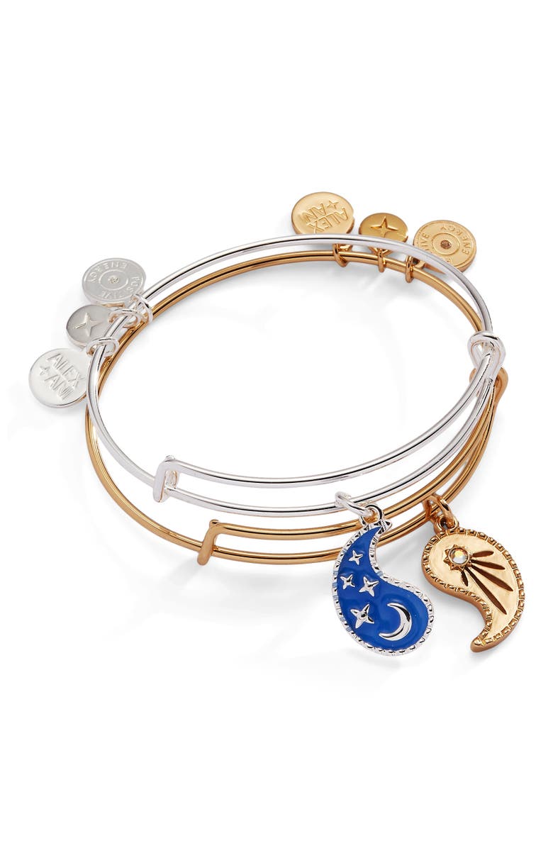 Alex and Ani Yin Yang Celestial Bff Bangle Bracelet Set Of 2, Main, color,