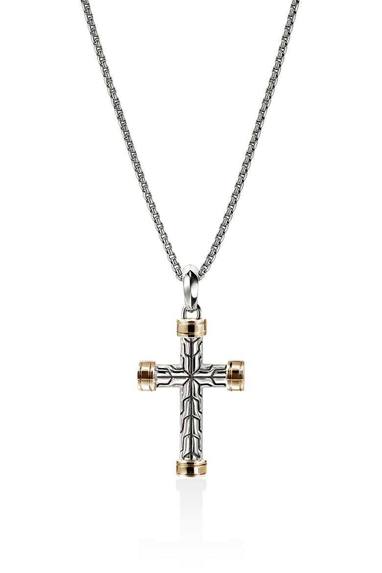 Essential 14k Gold & Sterling Silver Cross Pendant, Alternate, color, SILVER