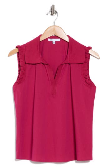 Dr2 By Daniel Rainn Ruffle Collar Poplin Tank