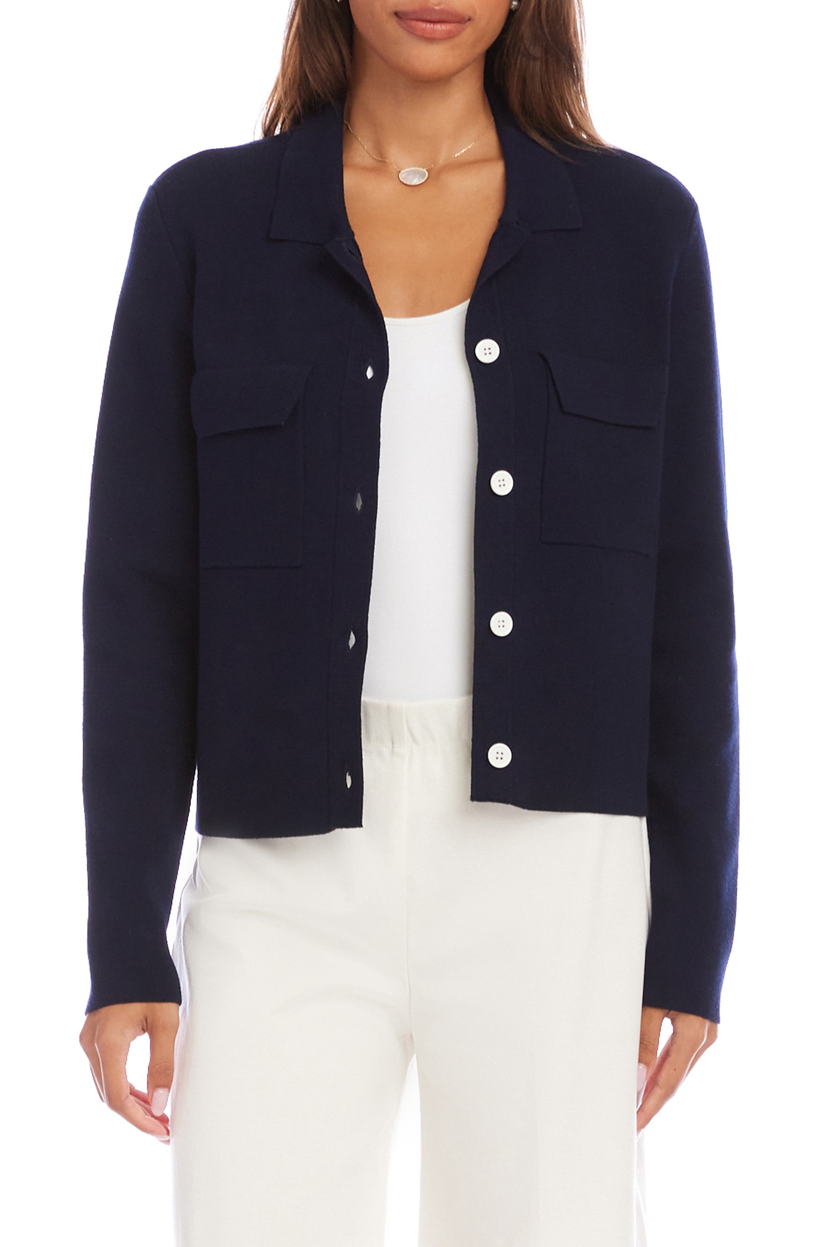 Collared Sweater Jacket - image 4