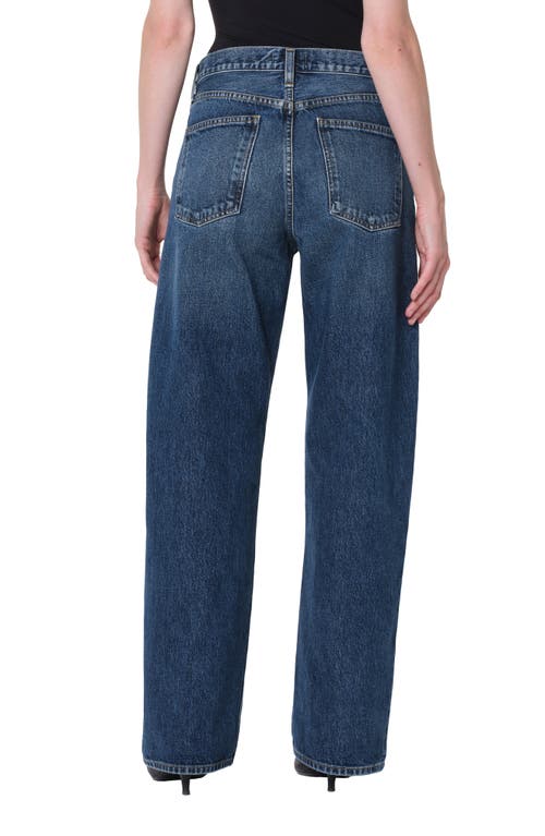 Agolde Arc High Rise Loose Wide Leg Jeans In Short Wave In Blue