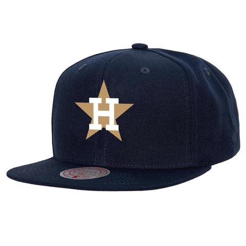 Men's Mitchell & Ness Navy Houston Astros Cooperstown Collection Basic Flip Snapback Hat