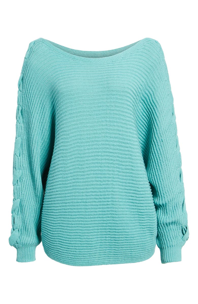 Caslon<sup>®</sup> Lace-Up Sleeve Sweater, Alternate, color, 