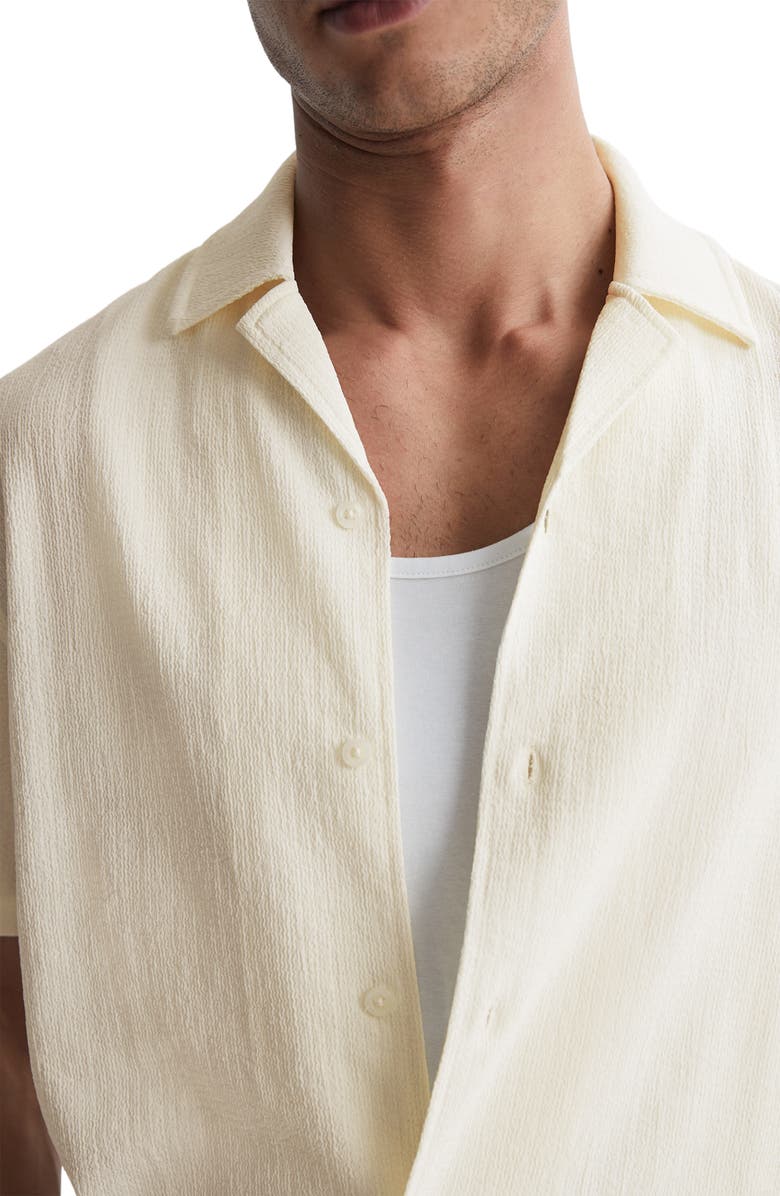 Reiss Darcy Textured Short Sleeve Button-Up Shirt, Alternate, color,
