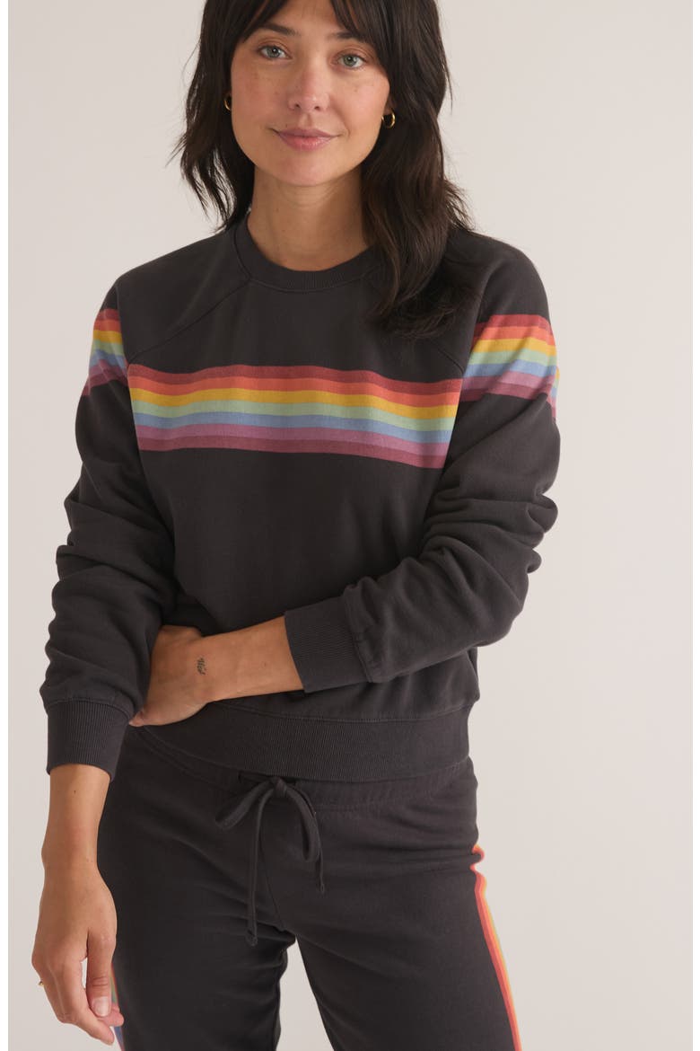 Anytime Stripe Raglan Sweatshirt, Alternate, color, WASHED BLACK STRIPE