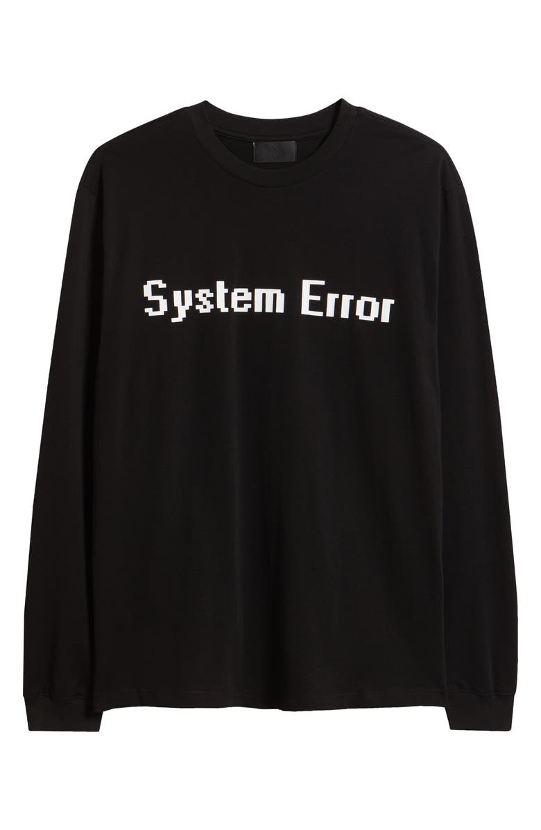 RtA Lawrence Black System Error Long Sleeve Cotton Graphic T-Shirt, Alternate, color, Black System Error