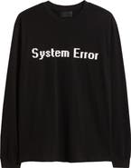 RtA Lawrence Black System Error Long Sleeve Cotton Graphic T-Shirt