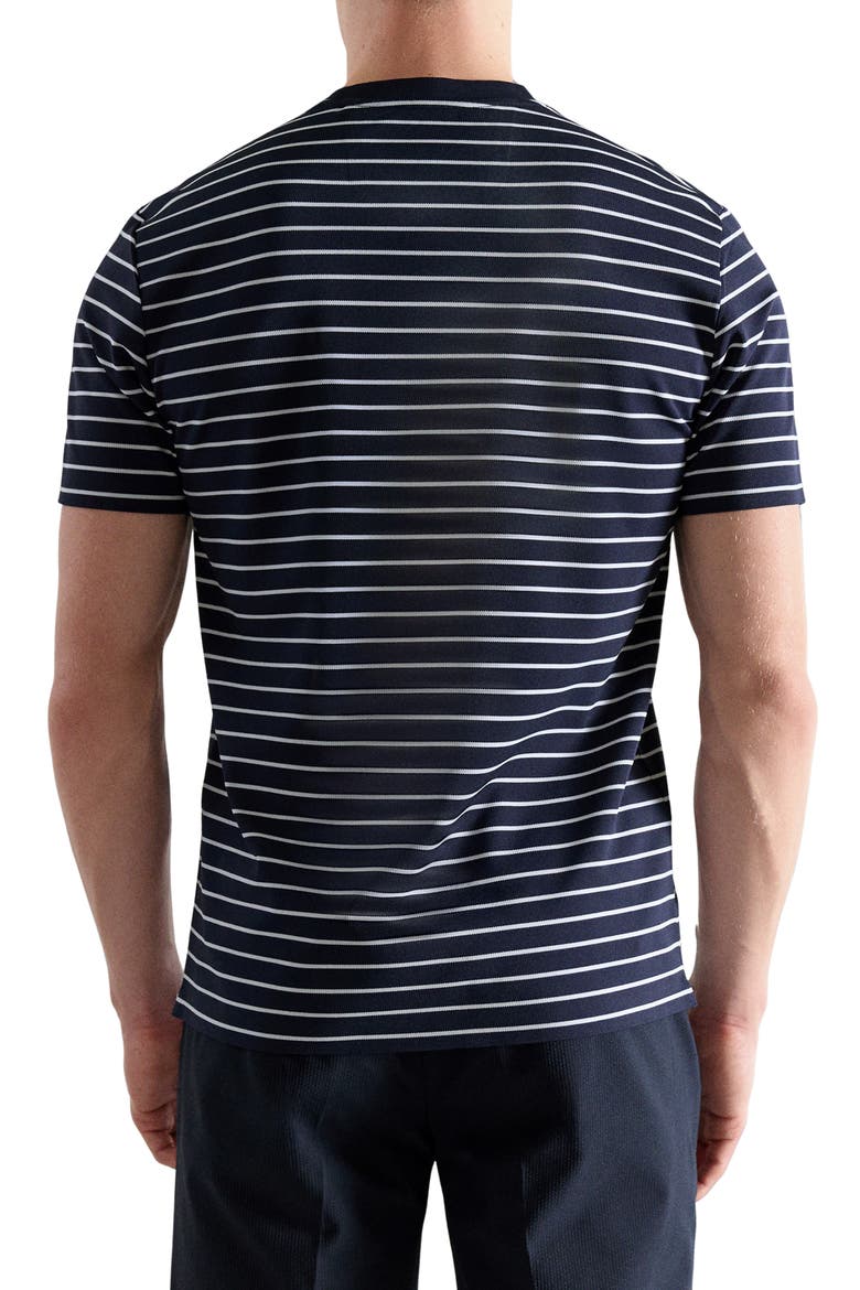 Slim Fit Coolmax® Stripe T-Shirt, Alternate, color, NAVY