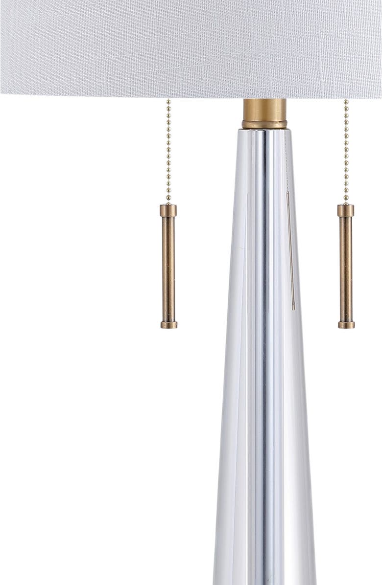 JONATHAN Y Zoe 29.5" 2-Light Crystal LED Table Lamp, Clear/Brass Gold, Alternate, color, Clear/Brass Gold