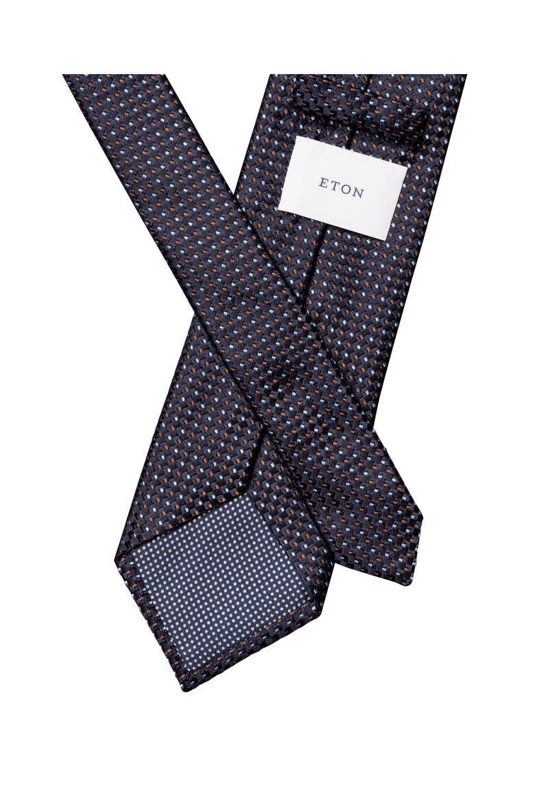Neat Silk Tie, Alternate, color, NAVY