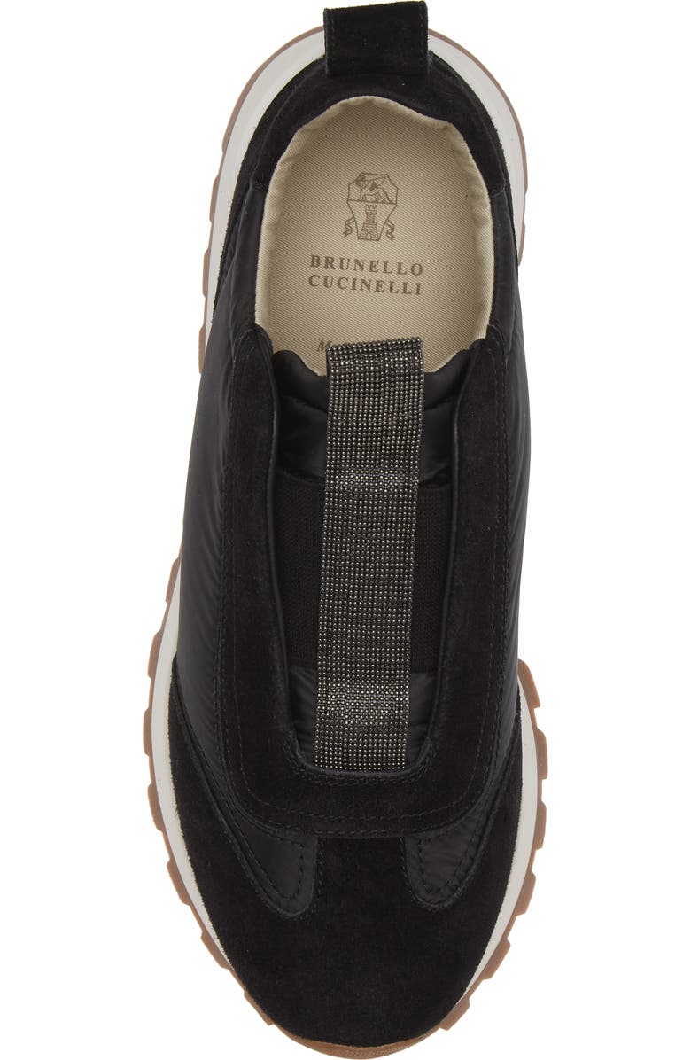 Brunello Cucinelli Monili Trim Runner Sneaker, Alternate, color, Black