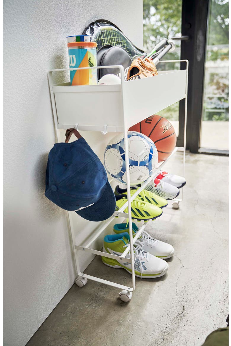 Rolling Entryway Storage Shelf, Alternate, color, WHITE