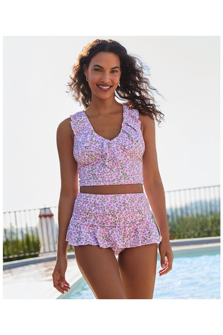Ruffle Midkini Set, Alternate, color, Pink Mini Bloom Floral