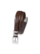 Paul Fredrick Crocodile Embossed With Metal Keeper & Tip Belt