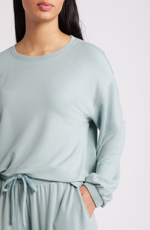 Open Edit Crewneck Lounge Top In Teal Pond