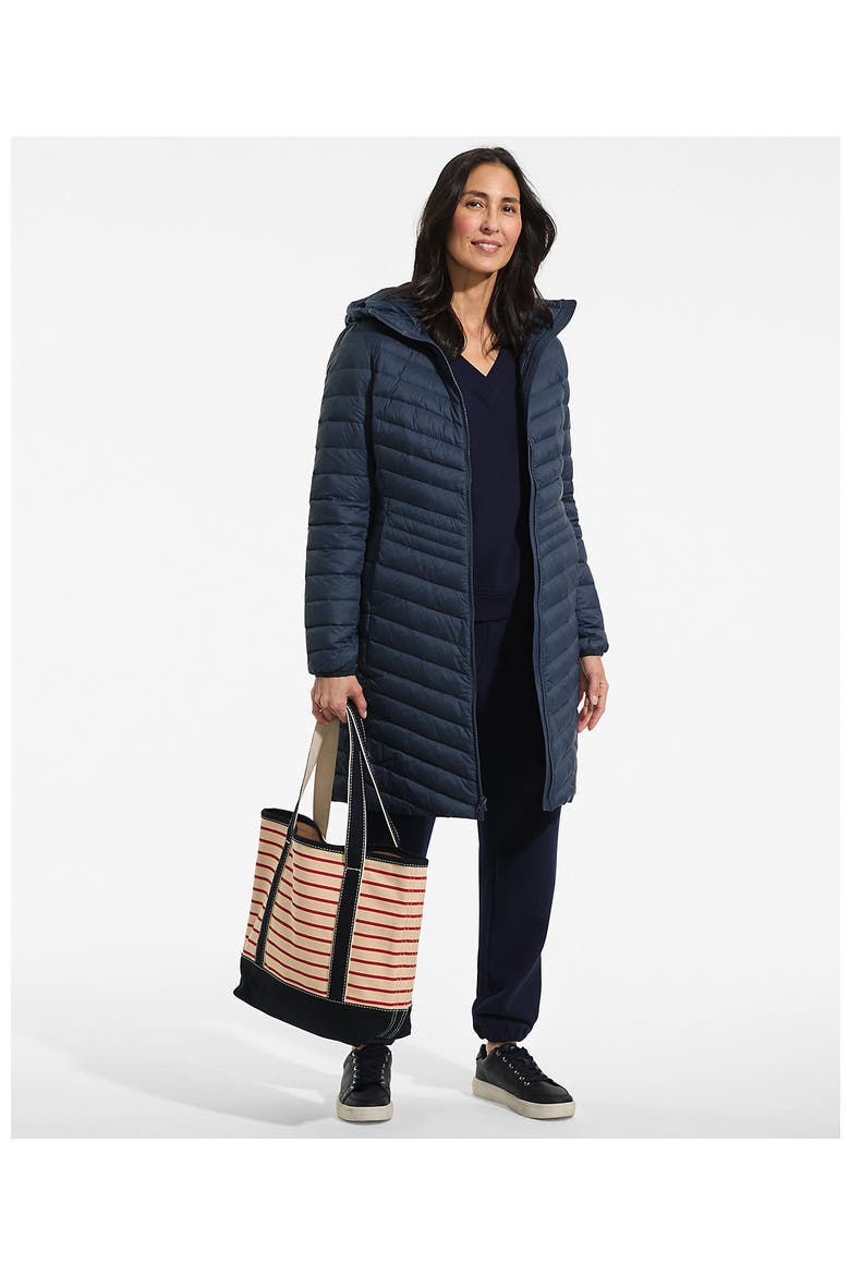 Ultralight Packable Long Down Coat, Alternate, color, Vintage Blue