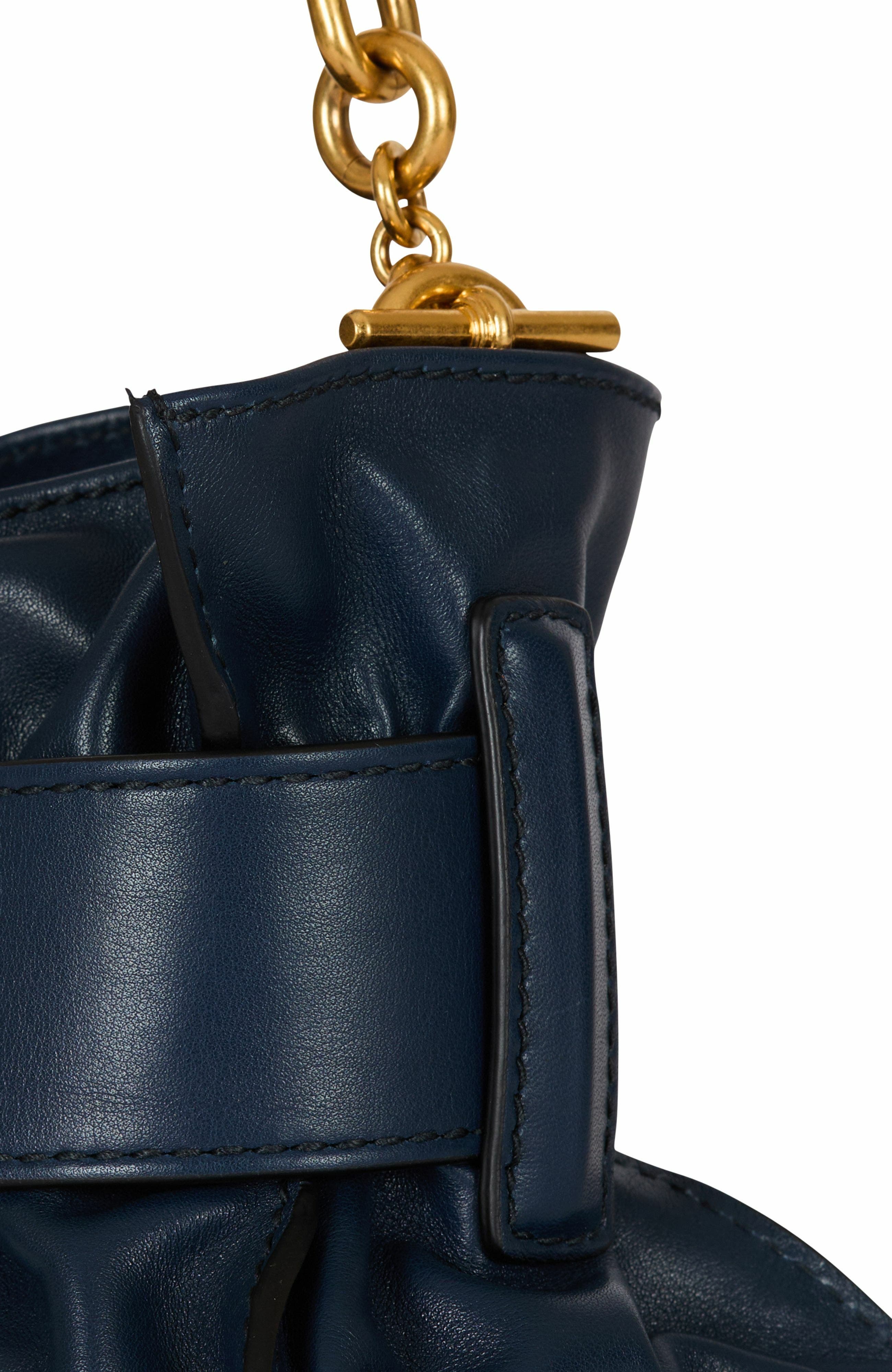 Balmain Mini Anthem Shoulder Bag In Leather, Alternate, color, Blue
