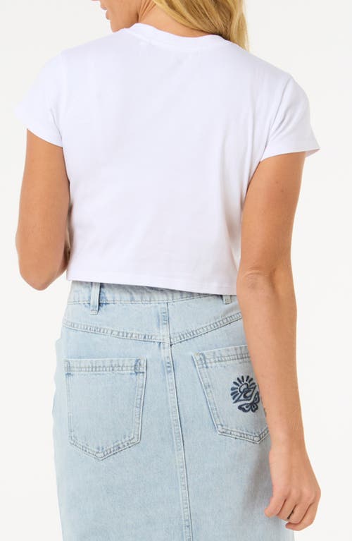 Rip Curl Cala Fitted Crop Graphic T-shirt In White