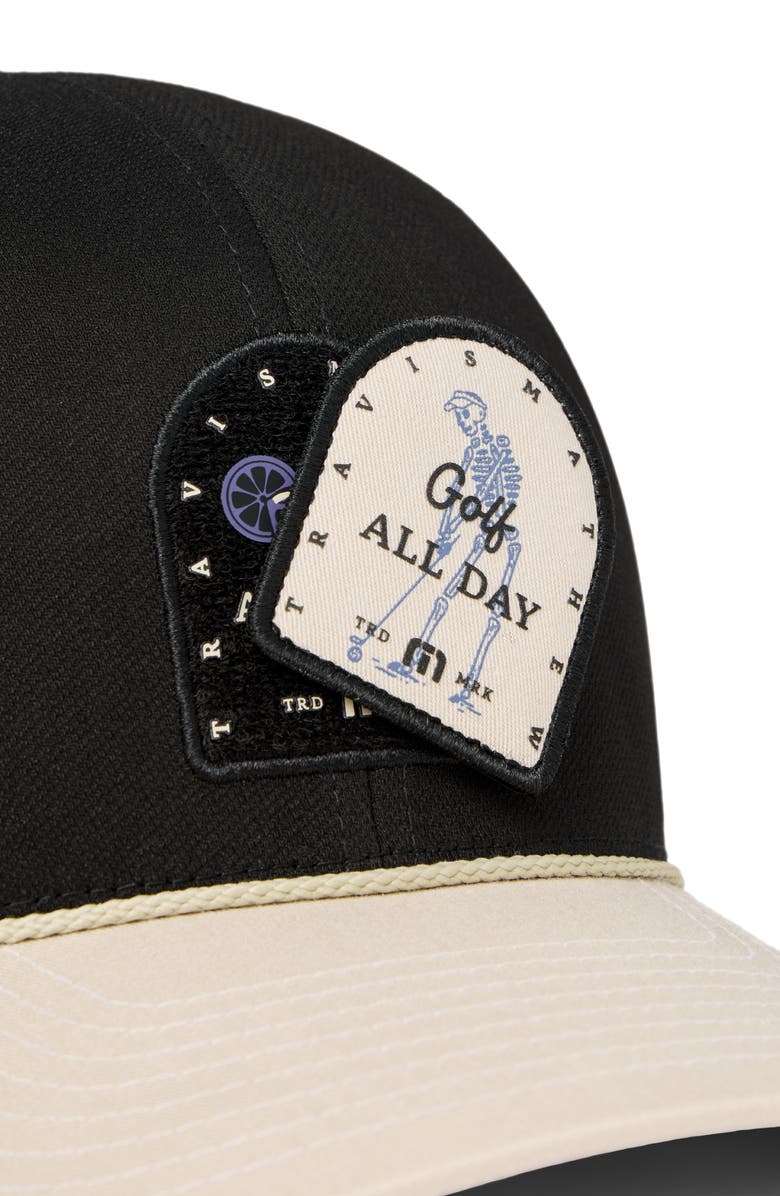 TravisMathew Beer Break Snapback Golf Hat, Alternate, color, Black