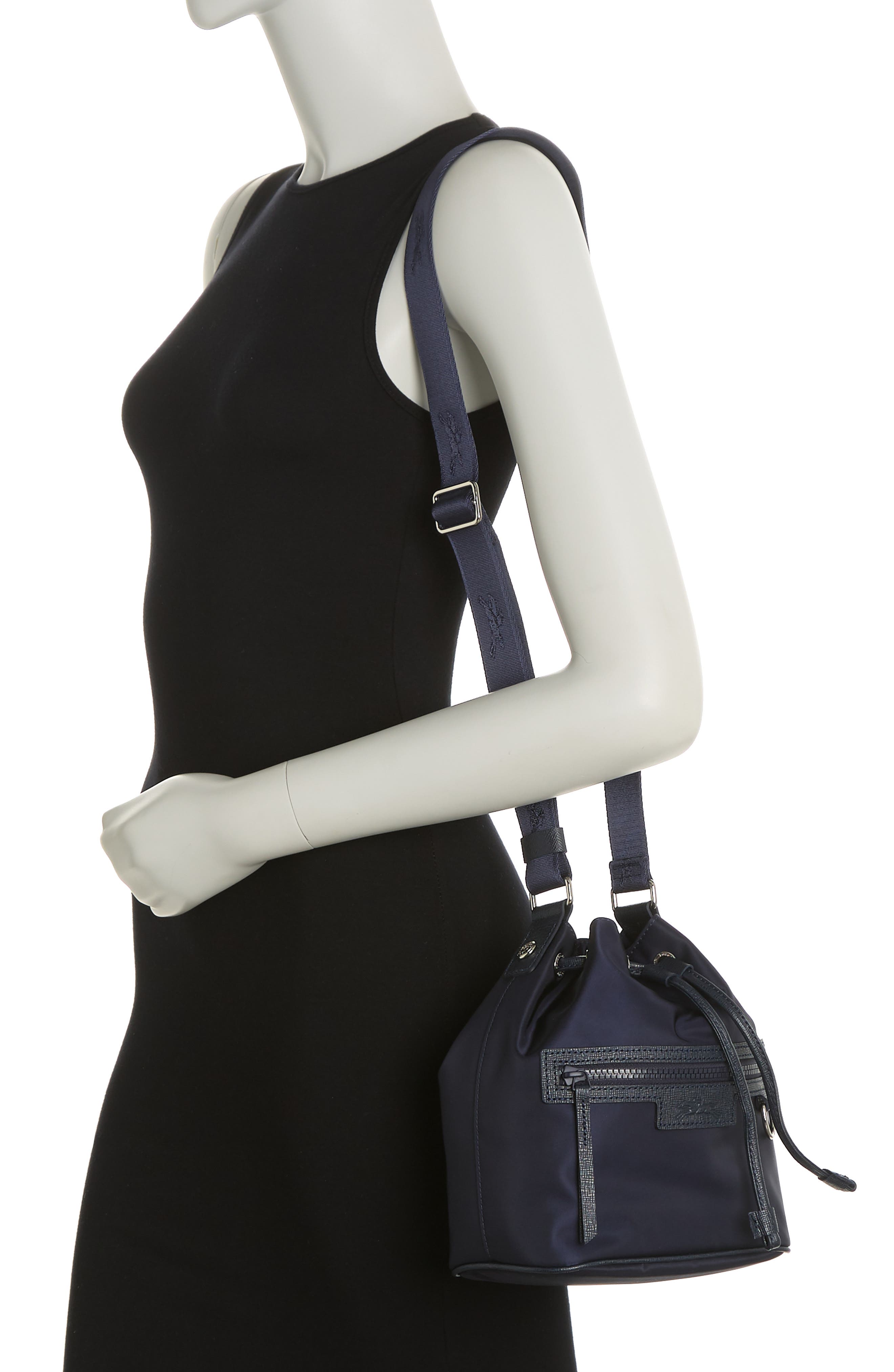 Longchamp Small Le Pliage Neoprene Bucket Bag, Alternate, color, Navy